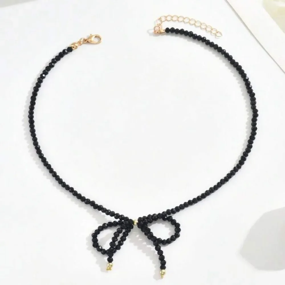Black Beaded Necklace A1411 - Picture 2 of 4